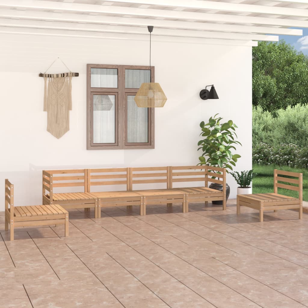 Salon de jardin 6 pcs Bois de pin massif