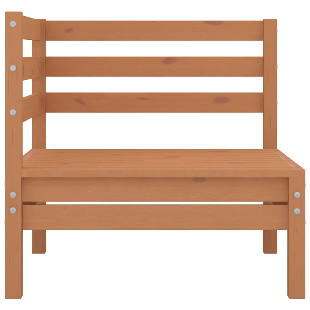 Salon de jardin 6 pcs Marron miel Bois de pin massif