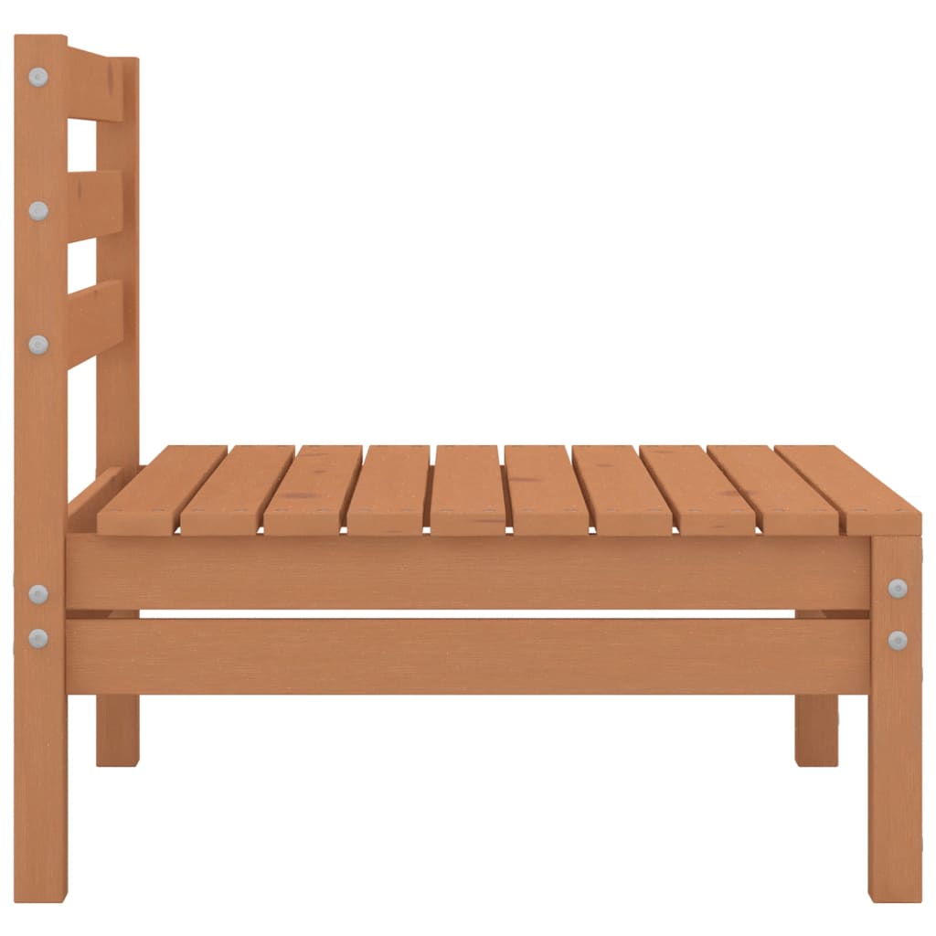 Salon de jardin 6 pcs Marron miel Bois de pin massif