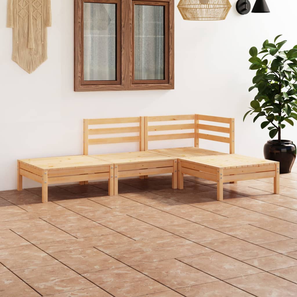 Salon de jardin 4 pcs Bois de pin massif