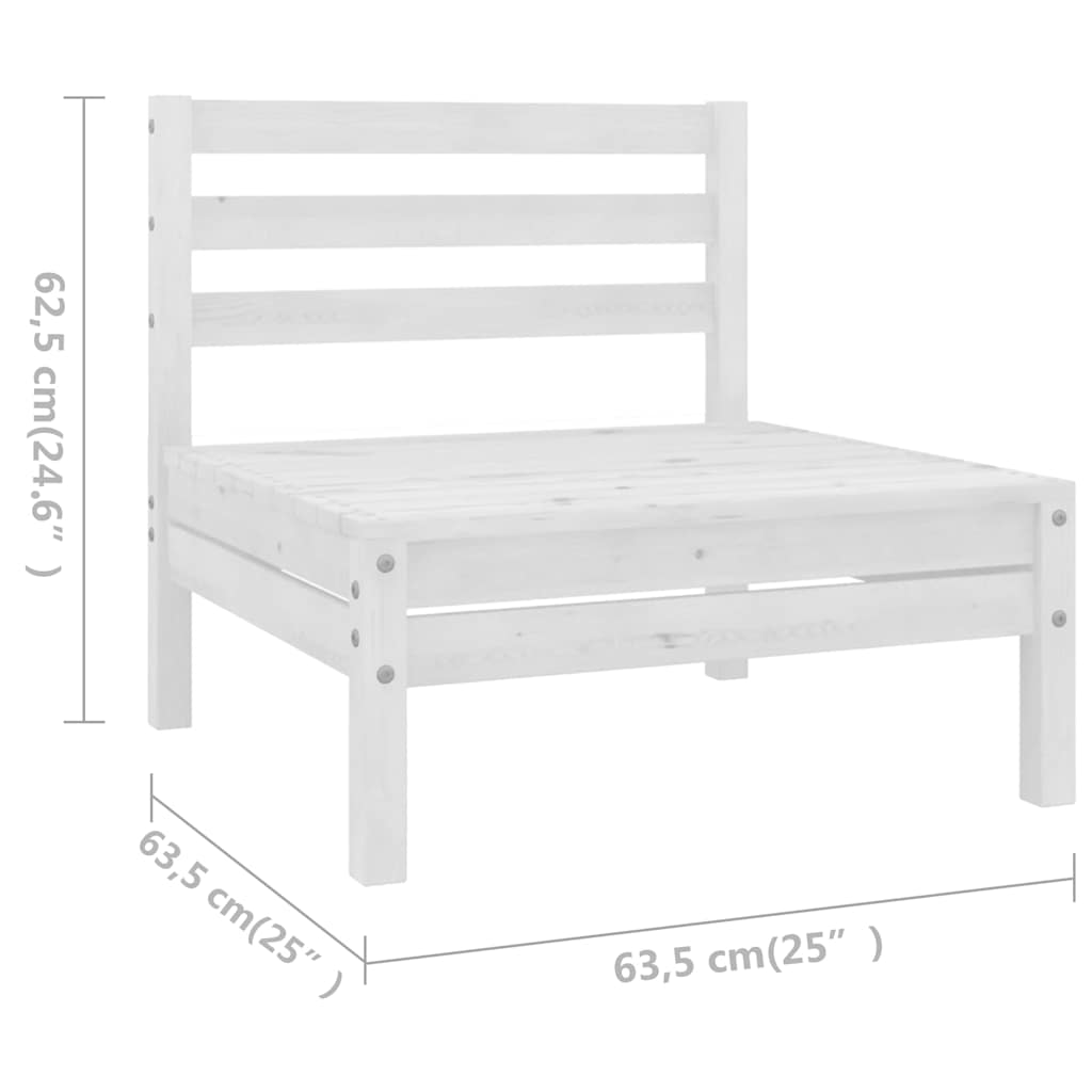 Salon de jardin 4 pcs Bois de pin massif Blanc