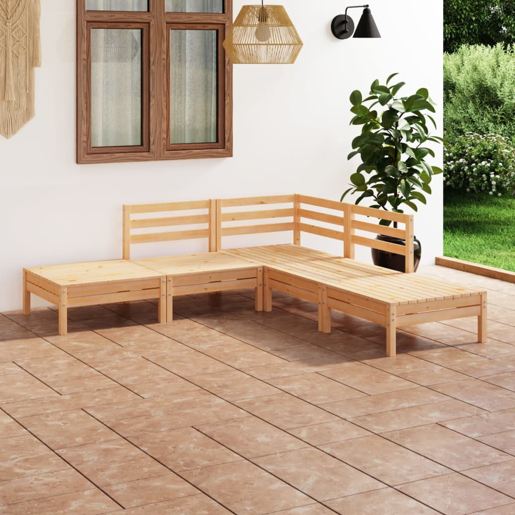 Salon de jardin 5 pcs Bois de pin massif