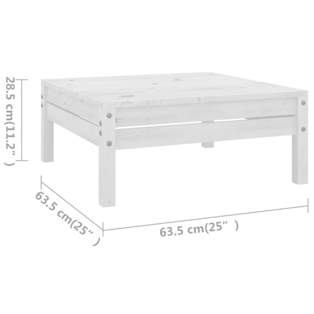 Salon de jardin 5 pcs Bois de pin massif Blanc