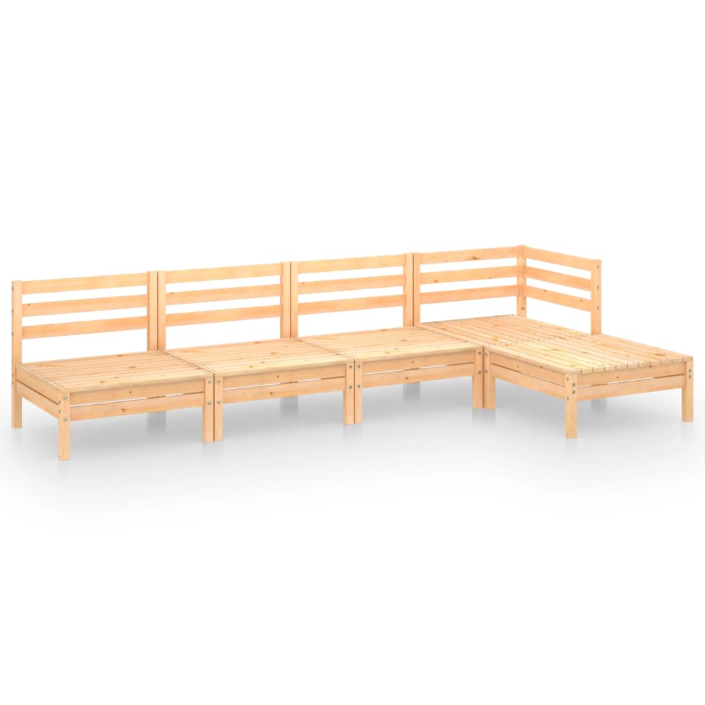 Salon de jardin 5 pcs Bois de pin massif