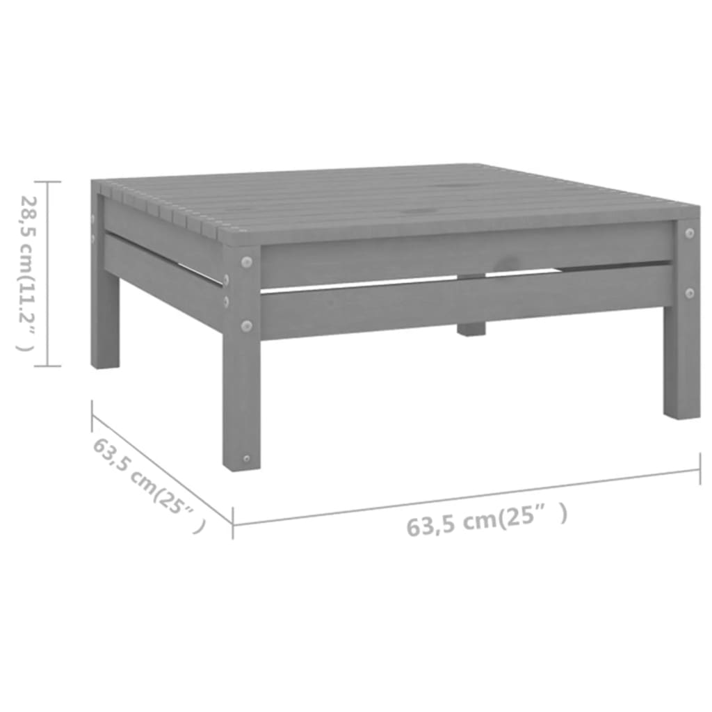 Salon de jardin 6 pcs Bois de pin massif Gris