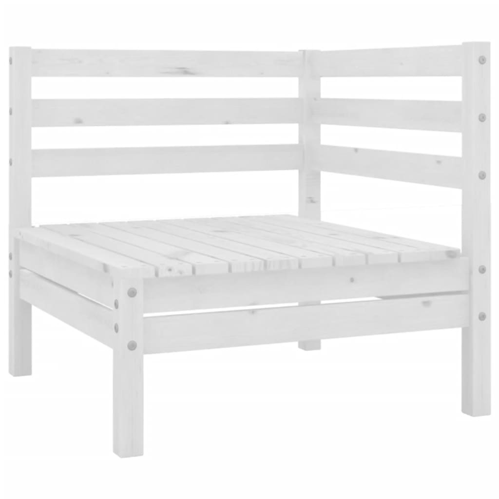 Salon de jardin 8 pcs Bois de pin massif Blanc