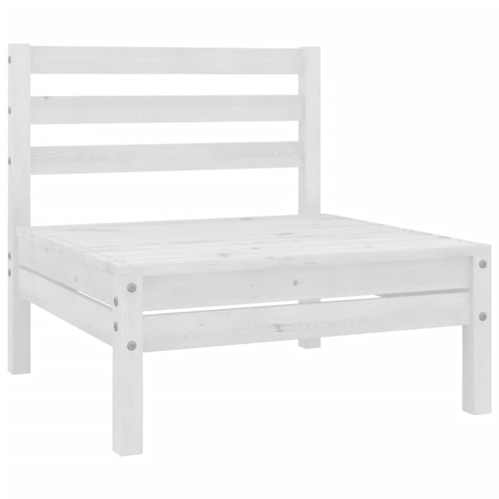 Salon de jardin 7 pcs Bois de pin massif Blanc