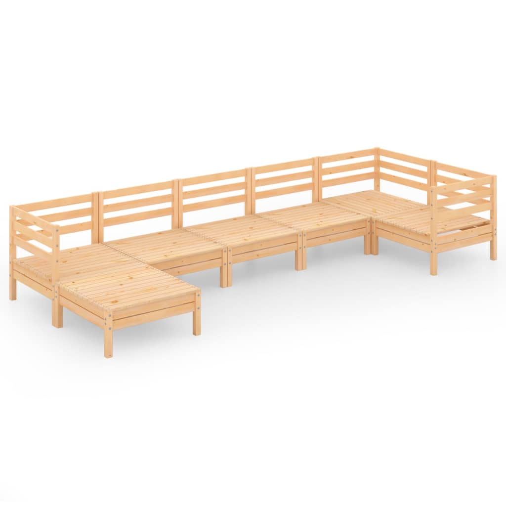 Salon de jardin 7 pcs Bois de pin massif