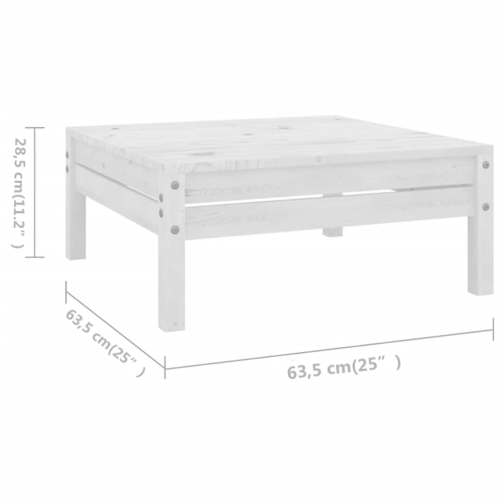 Salon de jardin 8 pcs Bois de pin massif Blanc