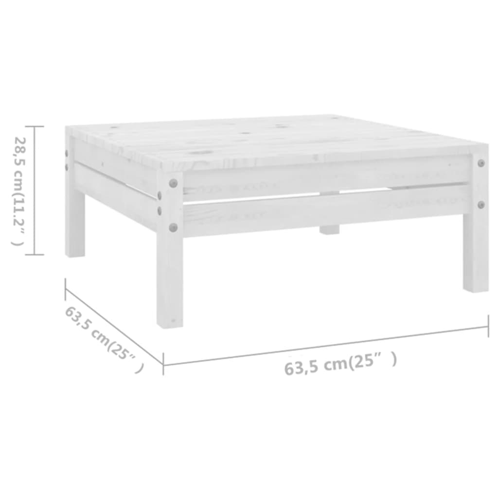 Salon de jardin 10 pcs Bois de pin massif Blanc