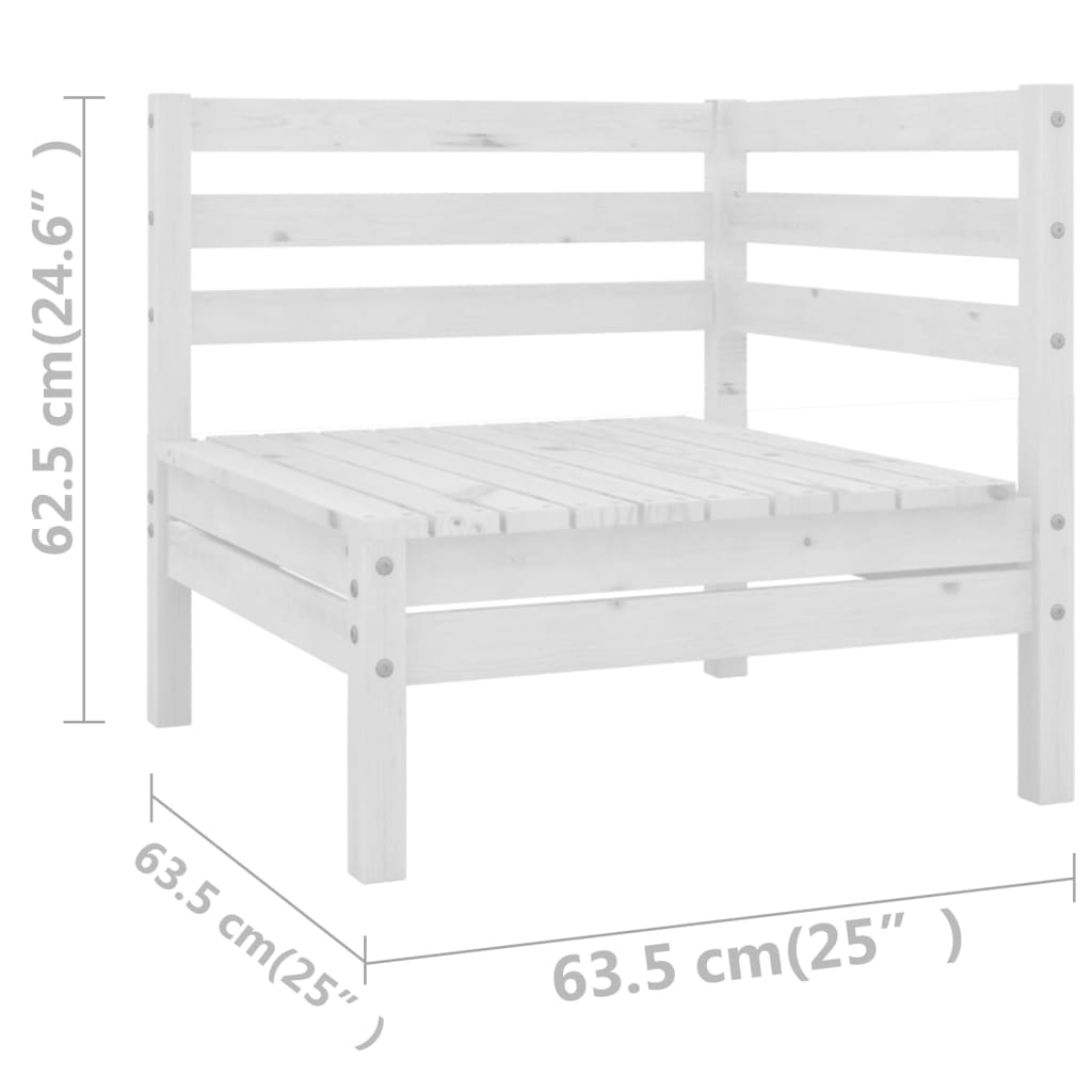 Salon de jardin 11 pcs Bois de pin massif Blanc
