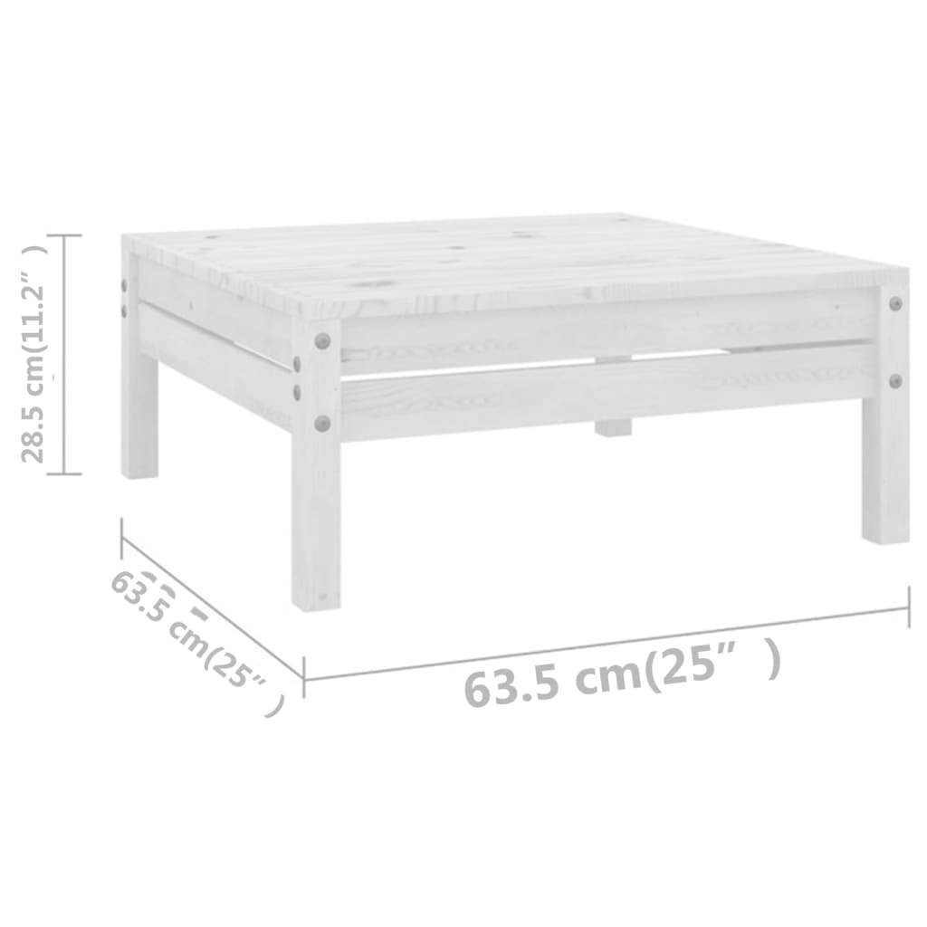 Salon de jardin 13 pcs Bois de pin massif Blanc