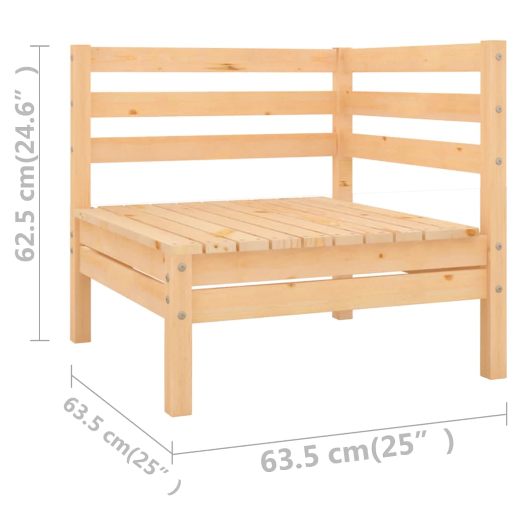 Salon de jardin 9 pcs Bois de pin massif
