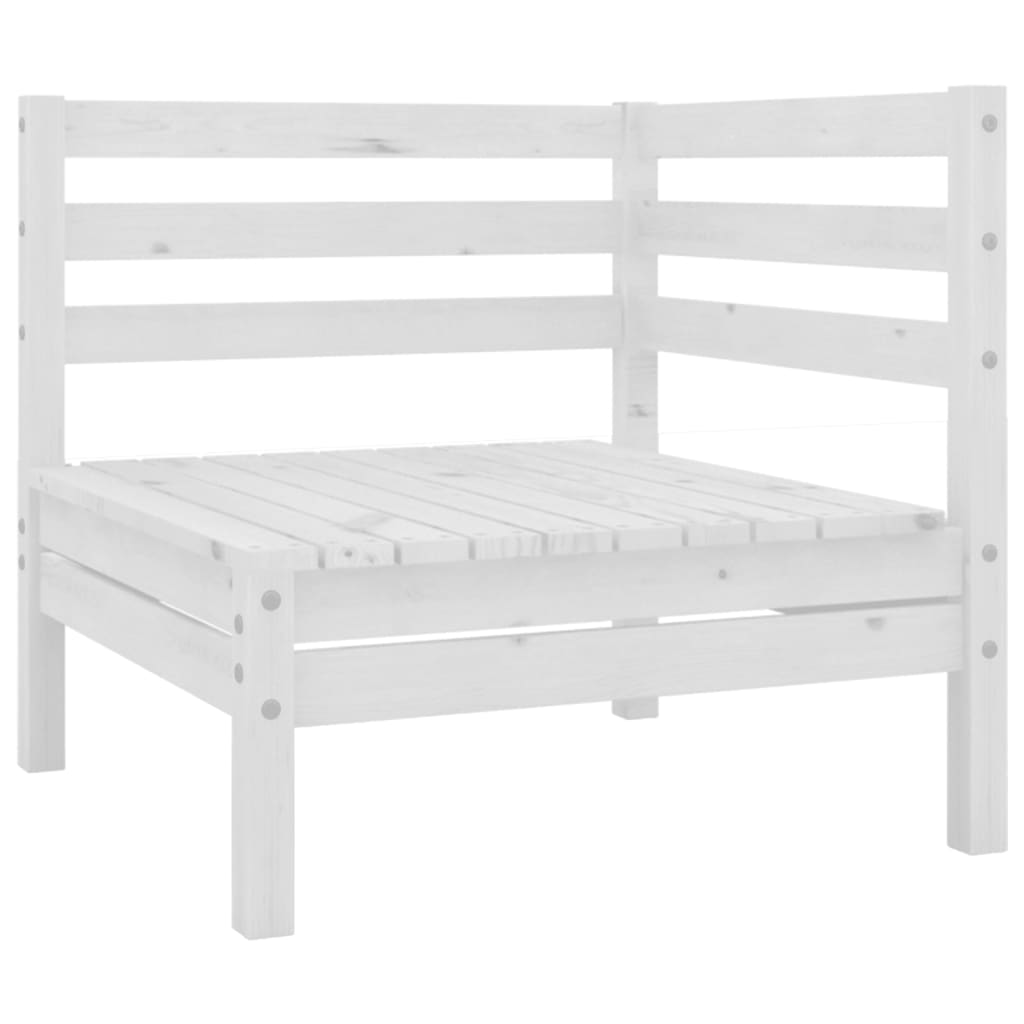 Salon de jardin 11 pcs Blanc Bois de pin massif