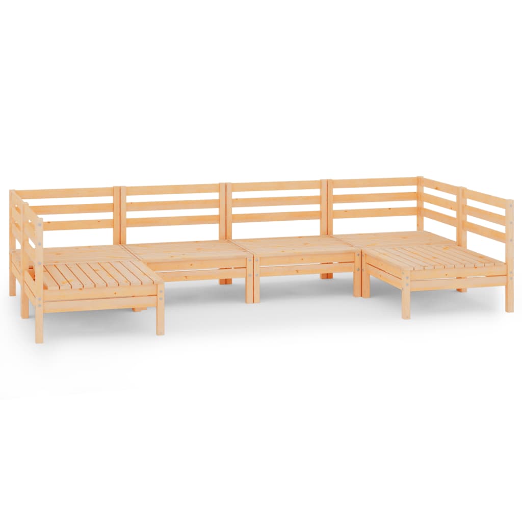 Salon de jardin 6 pcs Bois de pin massif