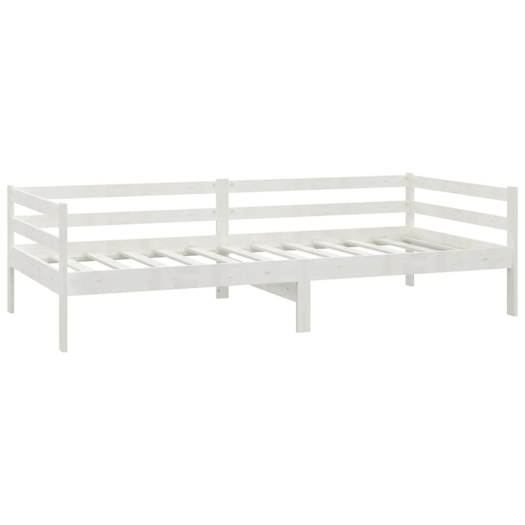 Lit de repos avec matelas 90x200 cm Blanc Bois de pin massif - XIOS