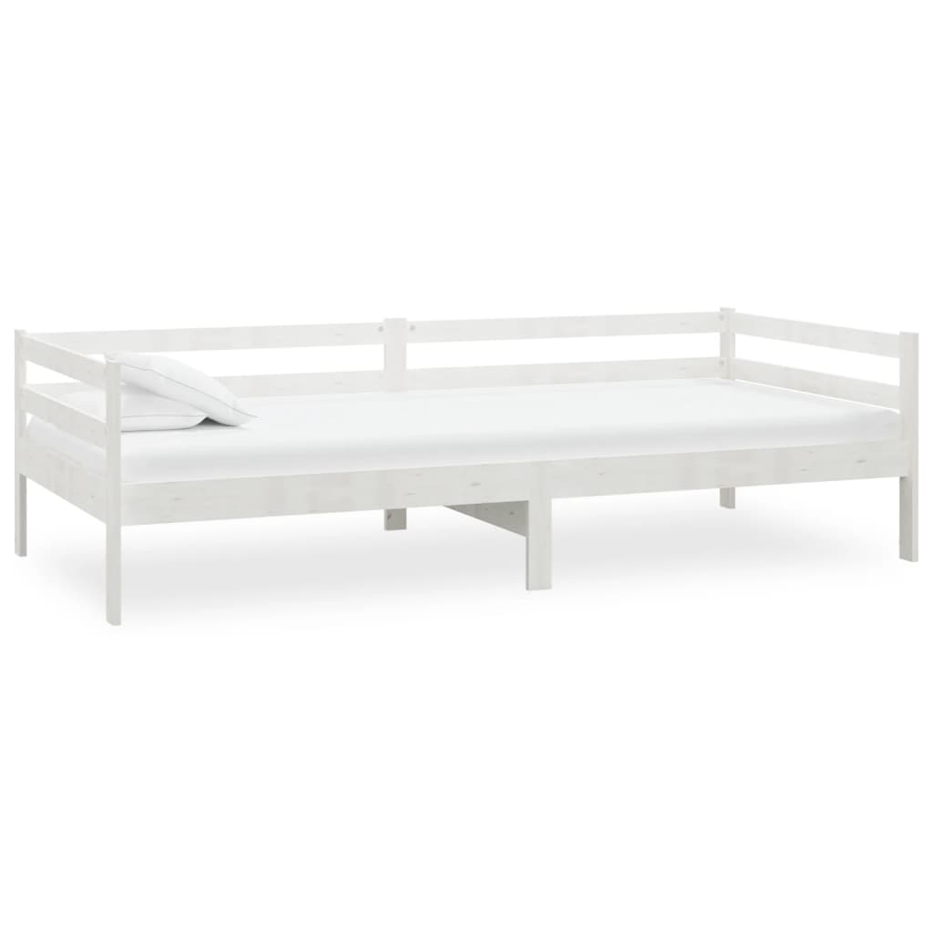 Lit de repos avec matelas 90x200 cm Blanc Bois de pin massif - XIOS