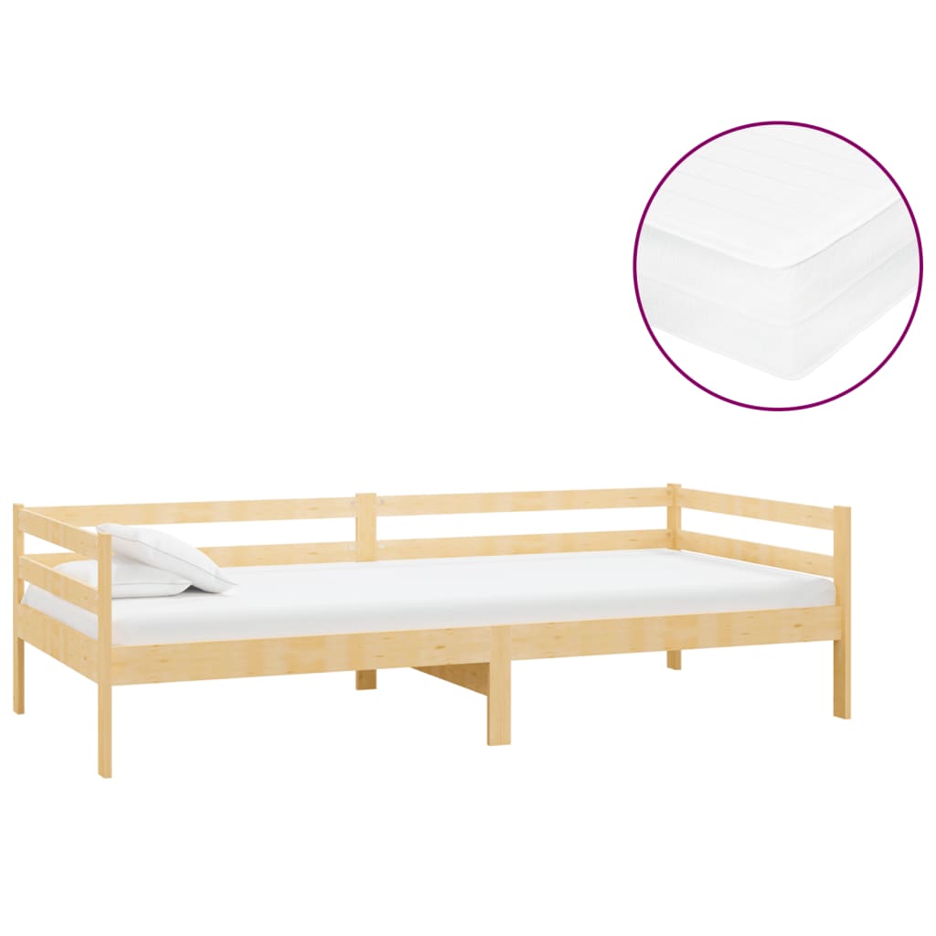 Lit de repos avec matelas 90x200 cm Bois de pin massif - XIOS