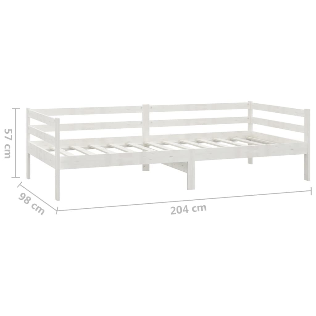 Lit de repos avec matelas 90x200 cm Blanc Bois de pin massif - XIOS