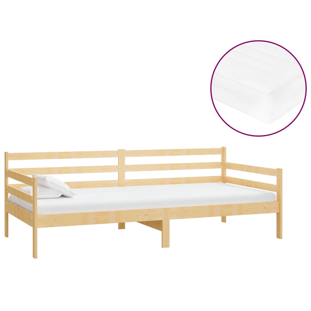 Lit de repos avec matelas 90x200 cm Bois de pin massif - XIOS