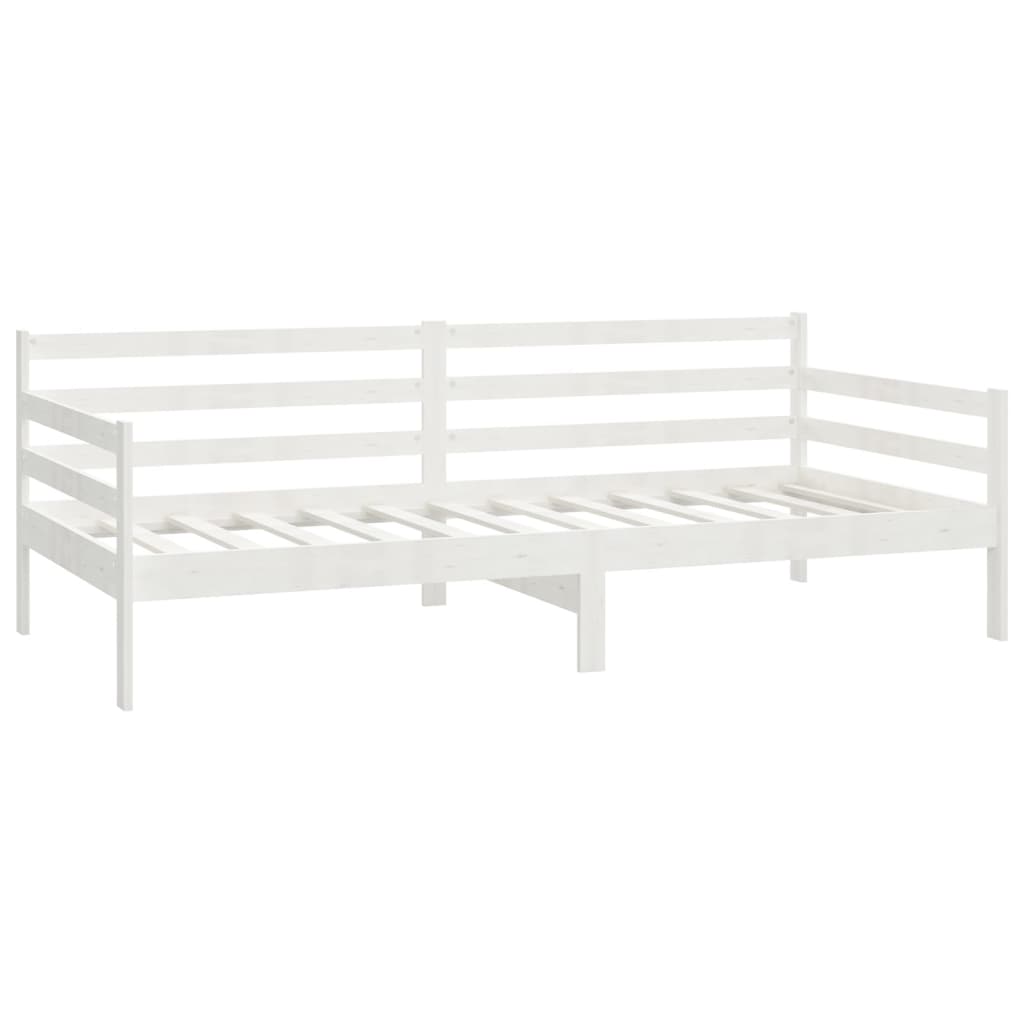 Lit de repos avec matelas 90x200 cm Blanc Bois de pin massif - XIOS