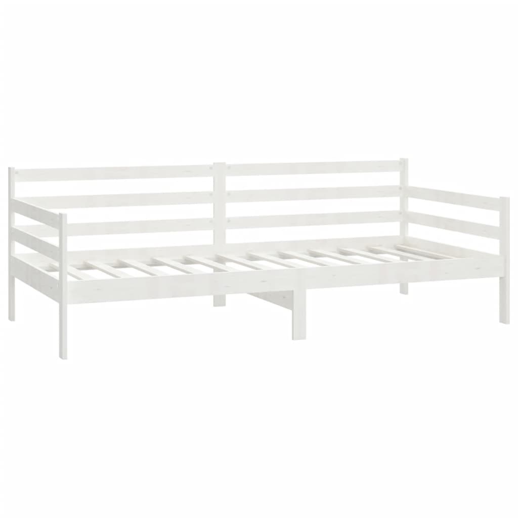 Lit de repos avec matelas 90x200 cm Blanc Bois de pin massif - XIOS