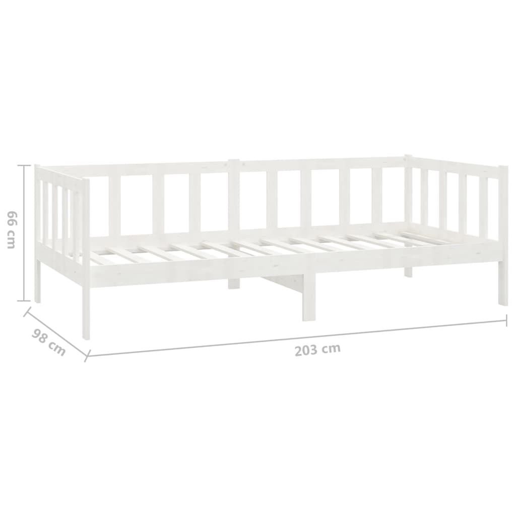 Lit de repos avec matelas 90x200 cm Blanc Bois de pin massif - XIOS