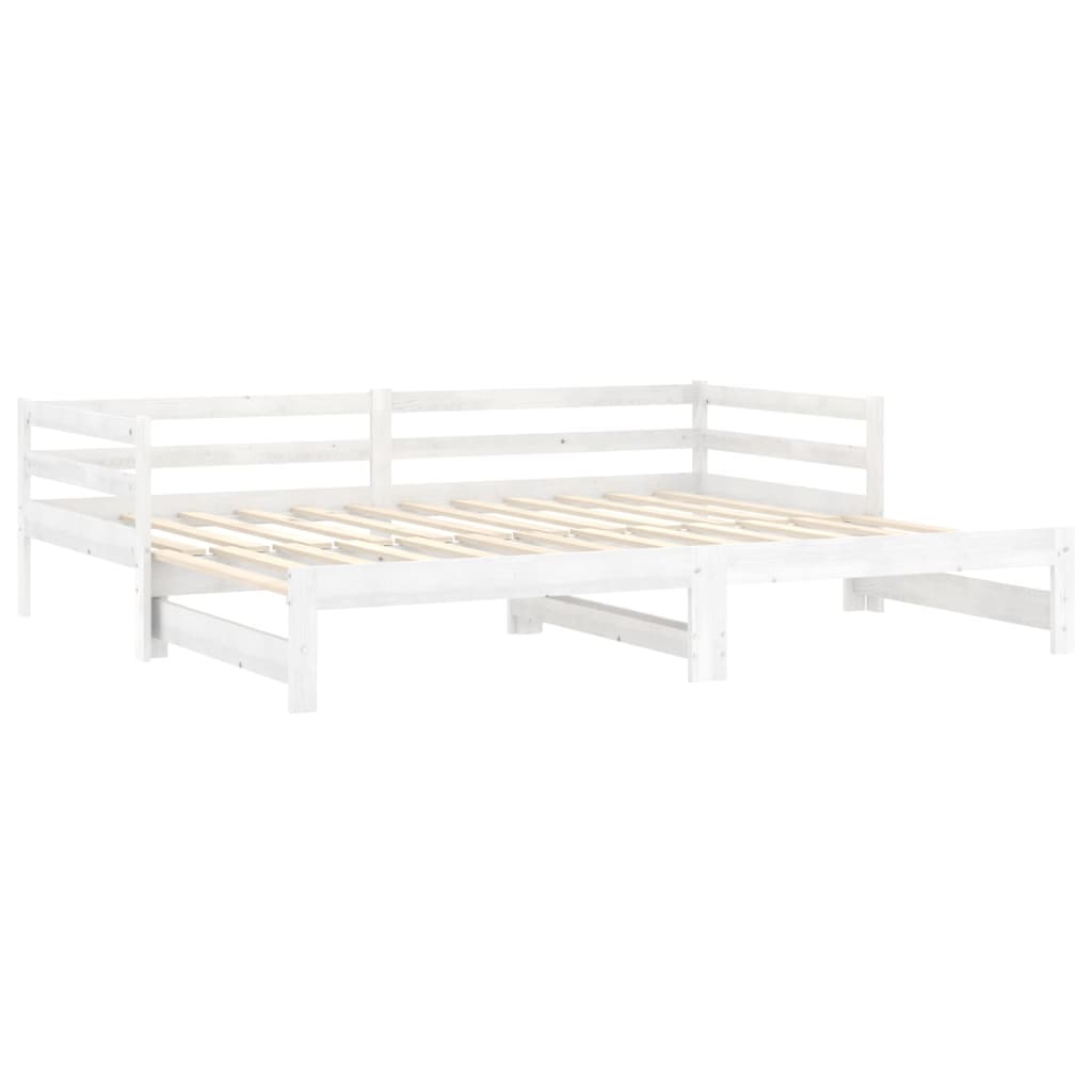 Lit coulissant 2x(90x200) cm Blanc Bois de pin massif - XIOS