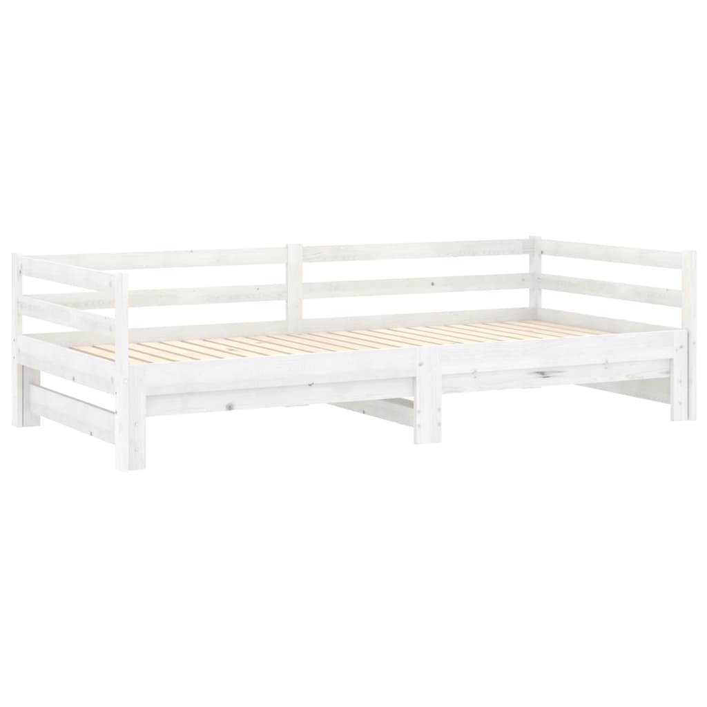 Lit coulissant 2x(90x200) cm Blanc Bois de pin massif - XIOS