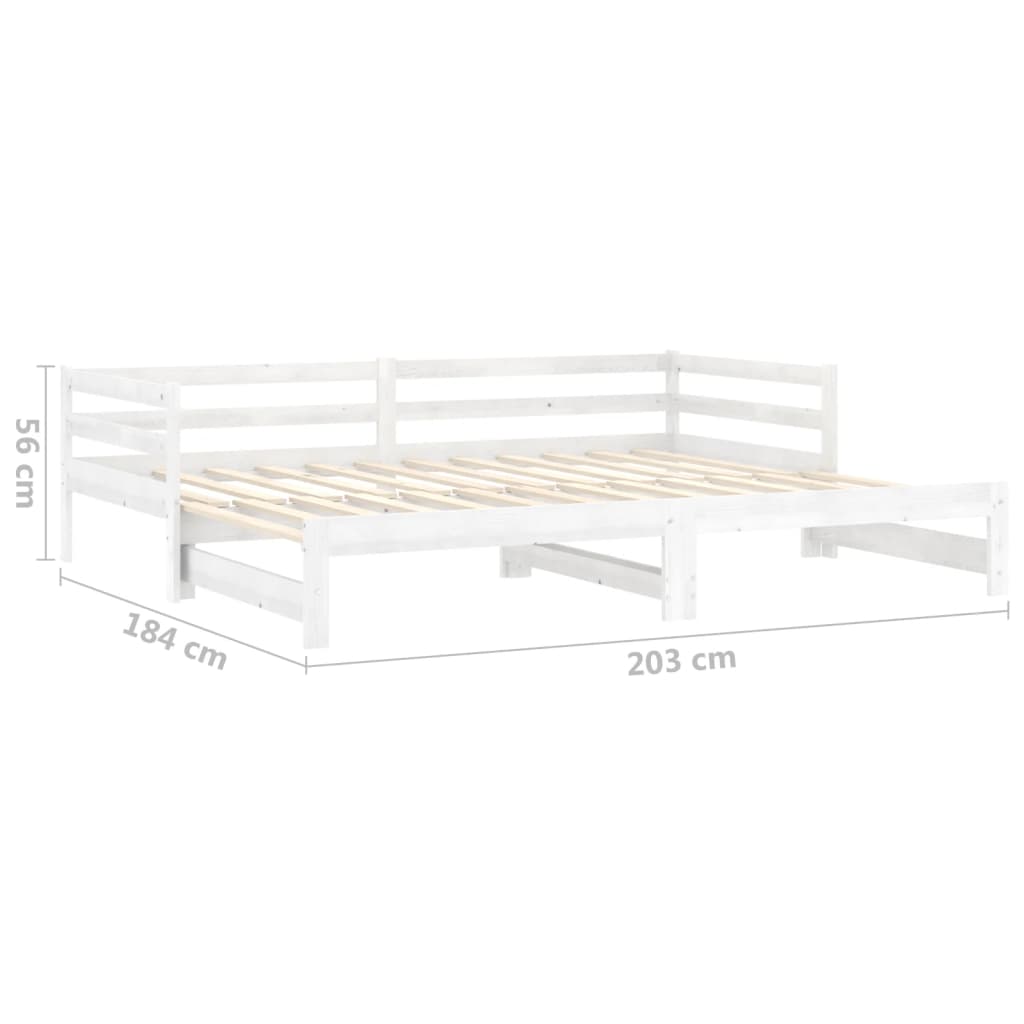 Lit coulissant 2x(90x200) cm Blanc Bois de pin massif - XIOS