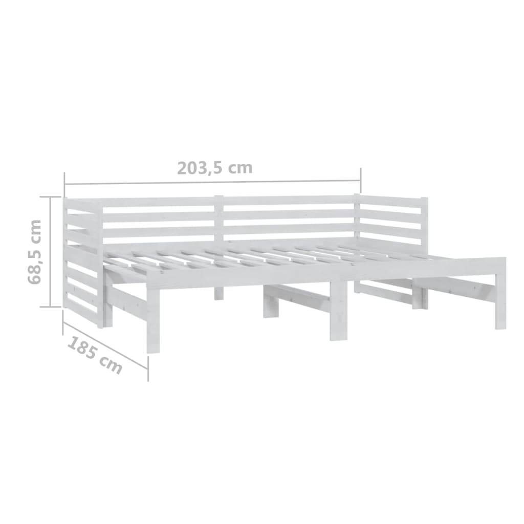 Lit coulissant 2x(90x200) cm Blanc Bois de pin massif - XIOS