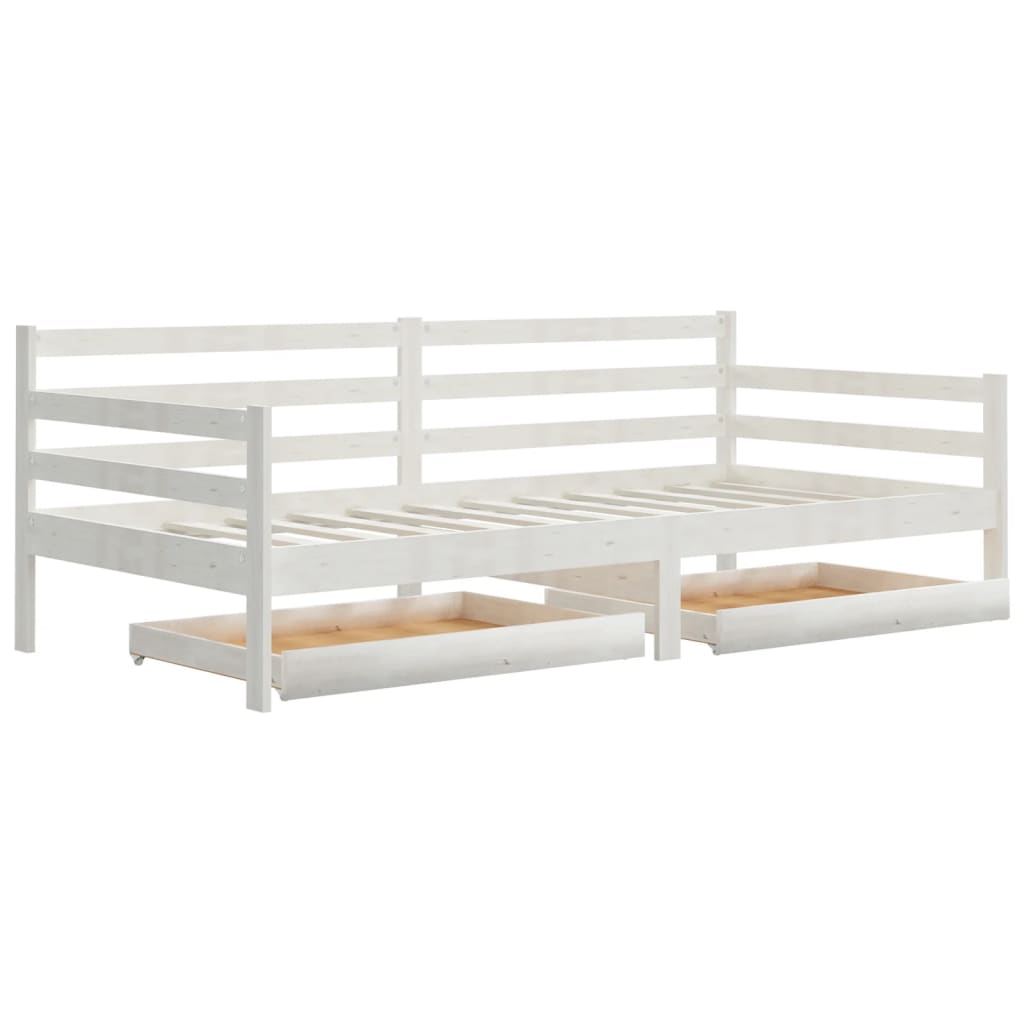 Lit de jour sans matelas avec tiroirs 90x200 cm blanc - XIOS