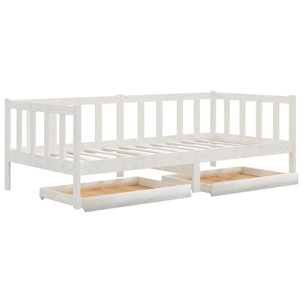 Lit de jour sans matelas avec tiroirs 90x200 cm blanc - XIOS