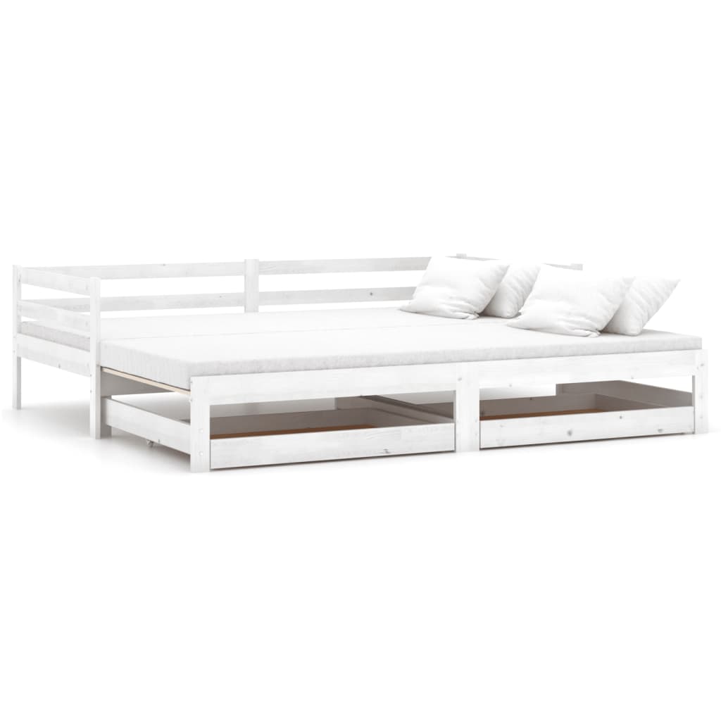 Lit coulissant sans matelas 2x(90x200) cm blanc - XIOS