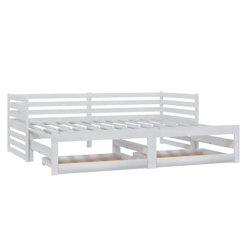 Lit coulissant sans matelas 2x(90x200) cm blanc - XIOS
