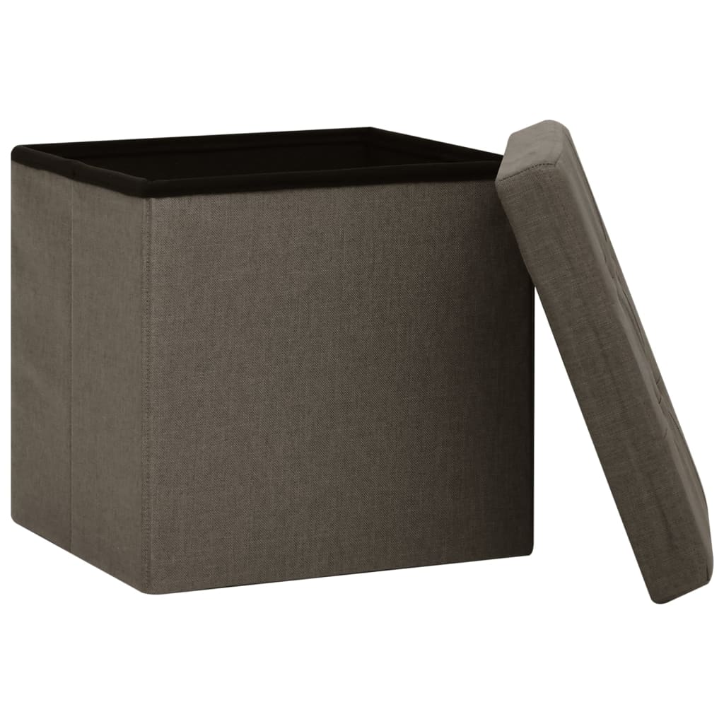 Tabouret de rangement pliable Marron Faux lin - XIOS