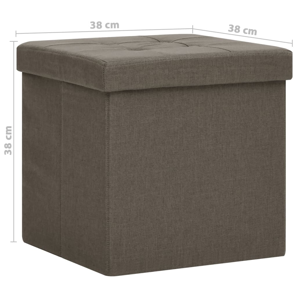 Tabouret de rangement pliable Marron Faux lin - XIOS