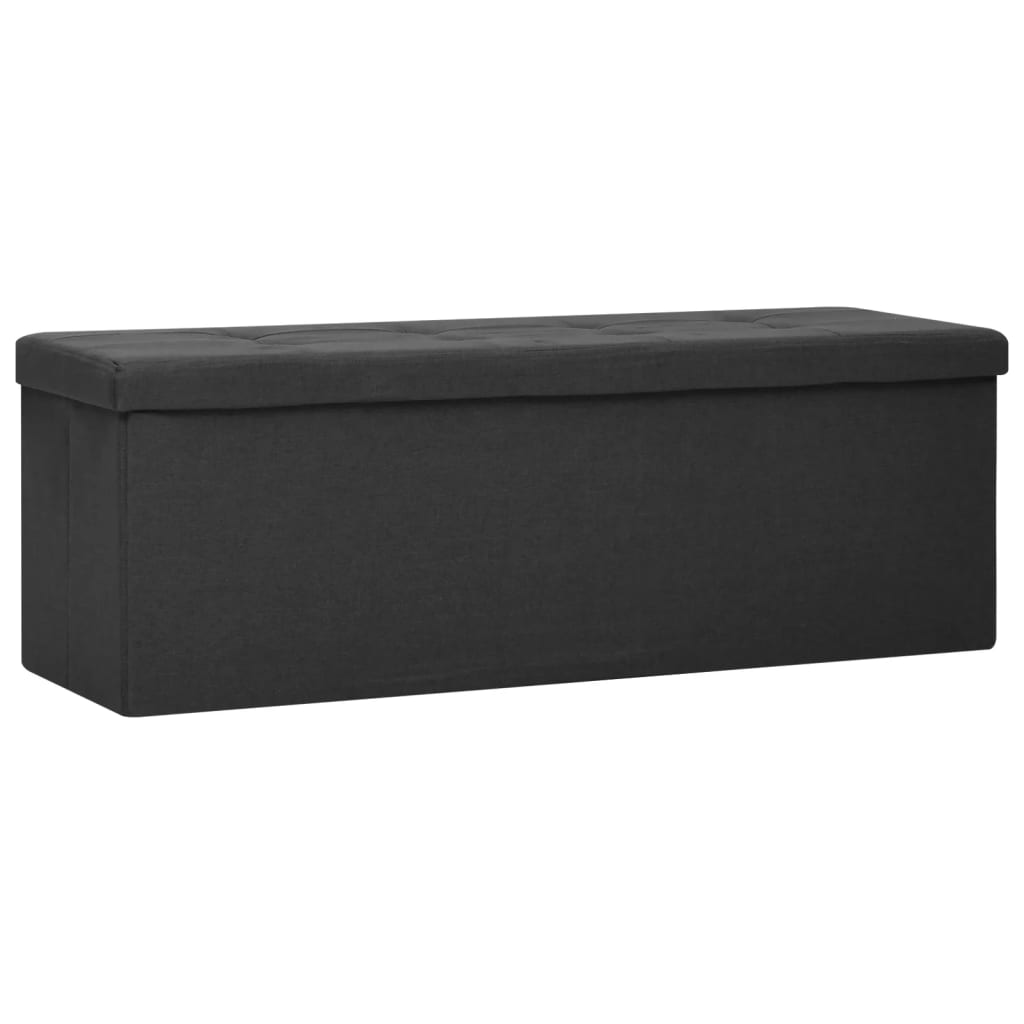 Banc de rangement pliable Noir Faux lin - XIOS