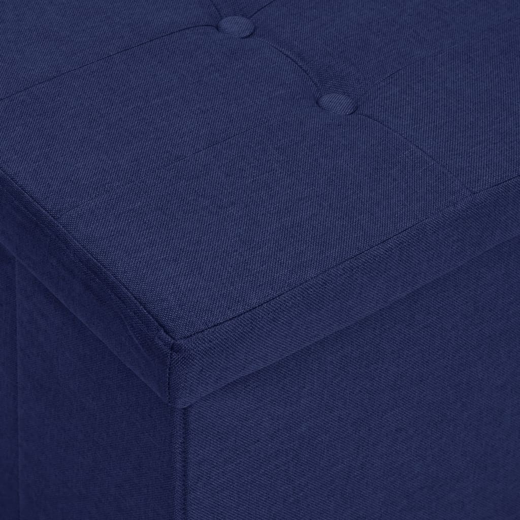 Banc de rangement pliable Bleu Faux lin - XIOS