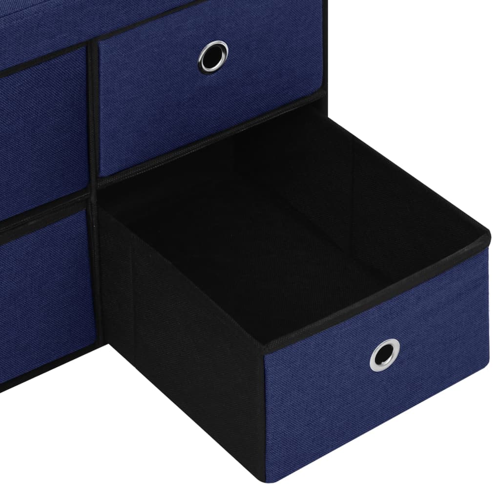 Banc de rangement pliable Bleu 76x38x38 cm Faux lin - XIOS