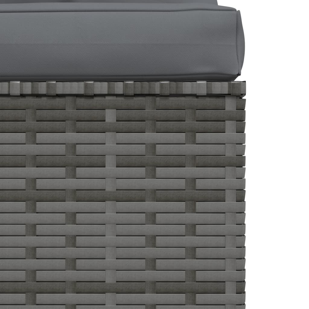 Salon de jardin 4 pcs avec coussins Gris Résine tressée