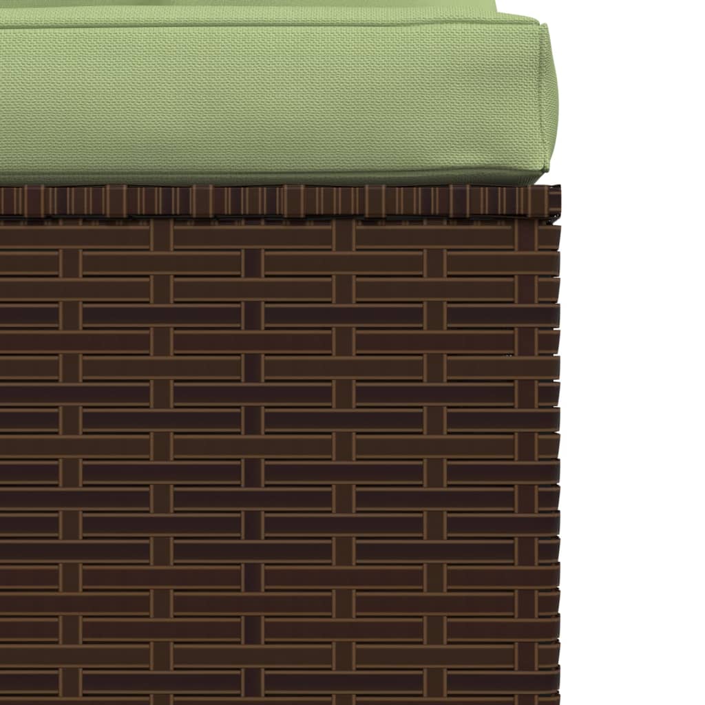 Salon de jardin 4 pcs avec coussins Marron Résine tressée