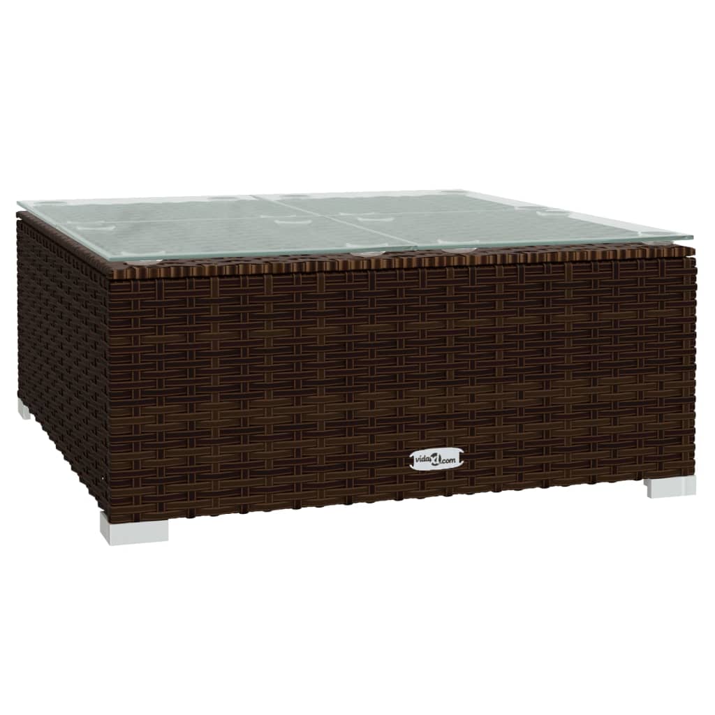 Salon de jardin 4 pcs avec coussins Marron Résine tressée