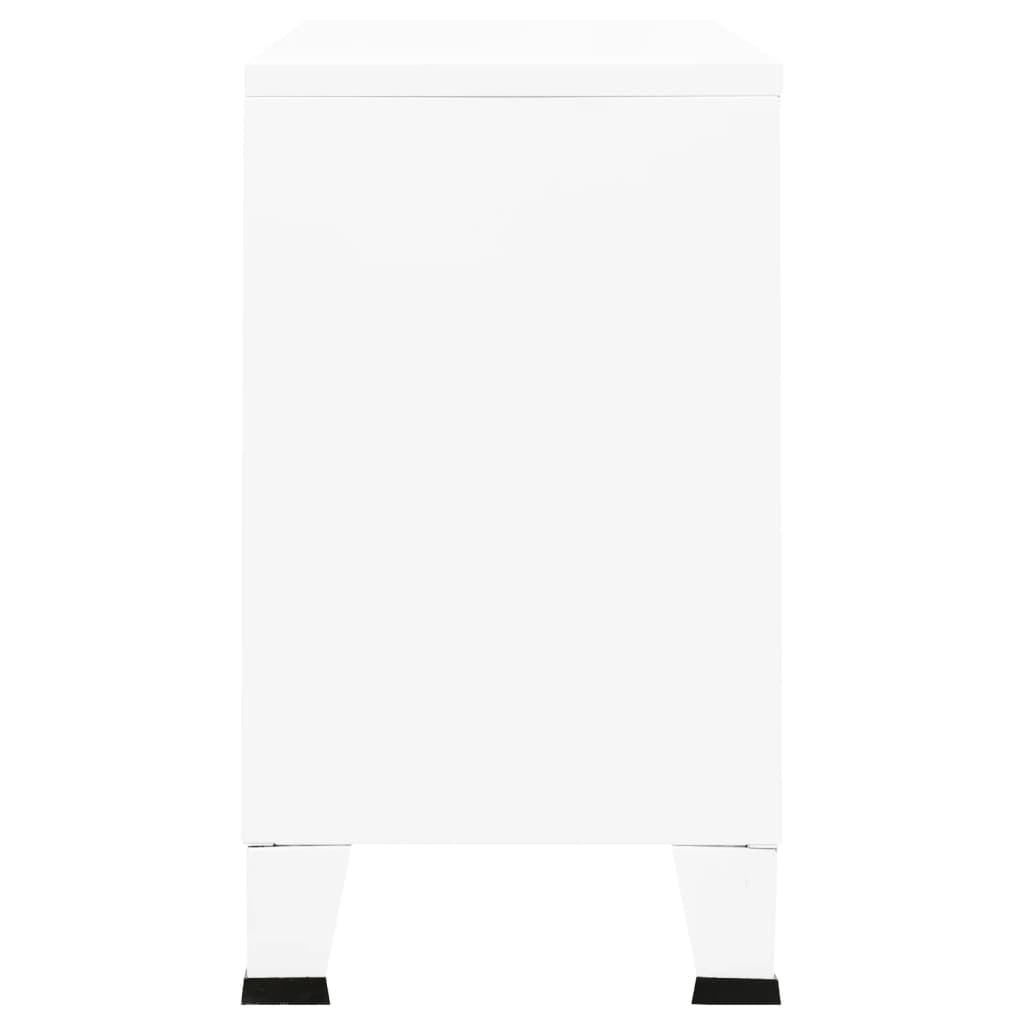Buffet industriel Blanc 105x35x62 cm Métal et verre - XIOS