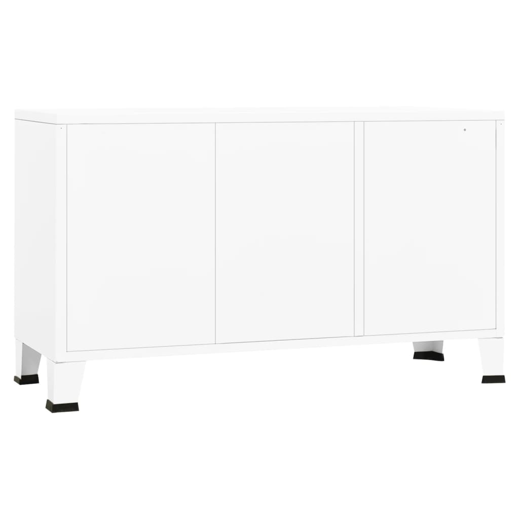 Buffet industriel Blanc 105x35x62 cm Métal et verre - XIOS