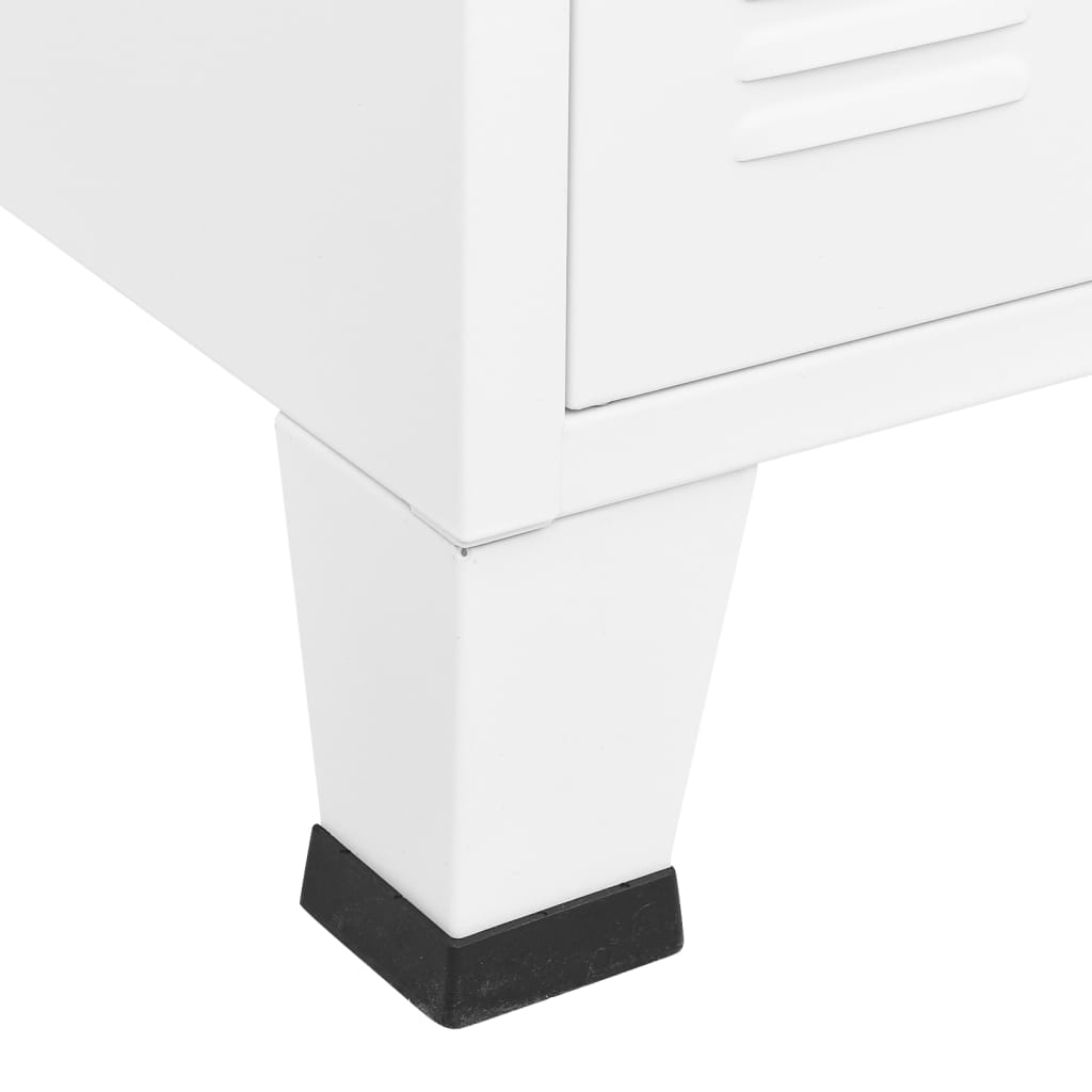 Buffet industriel Blanc 105x35x62 cm Métal et verre - XIOS