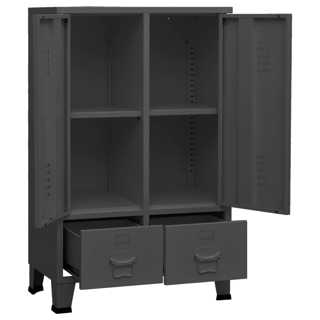 Garde-robe industrielle Anthracite 67x35x107 cm Acier - XIOS