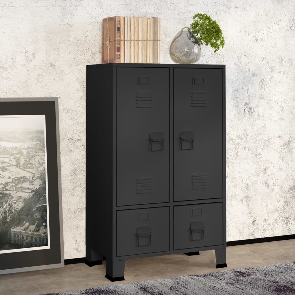 Garde-robe industrielle Anthracite 67x35x107 cm Acier - XIOS