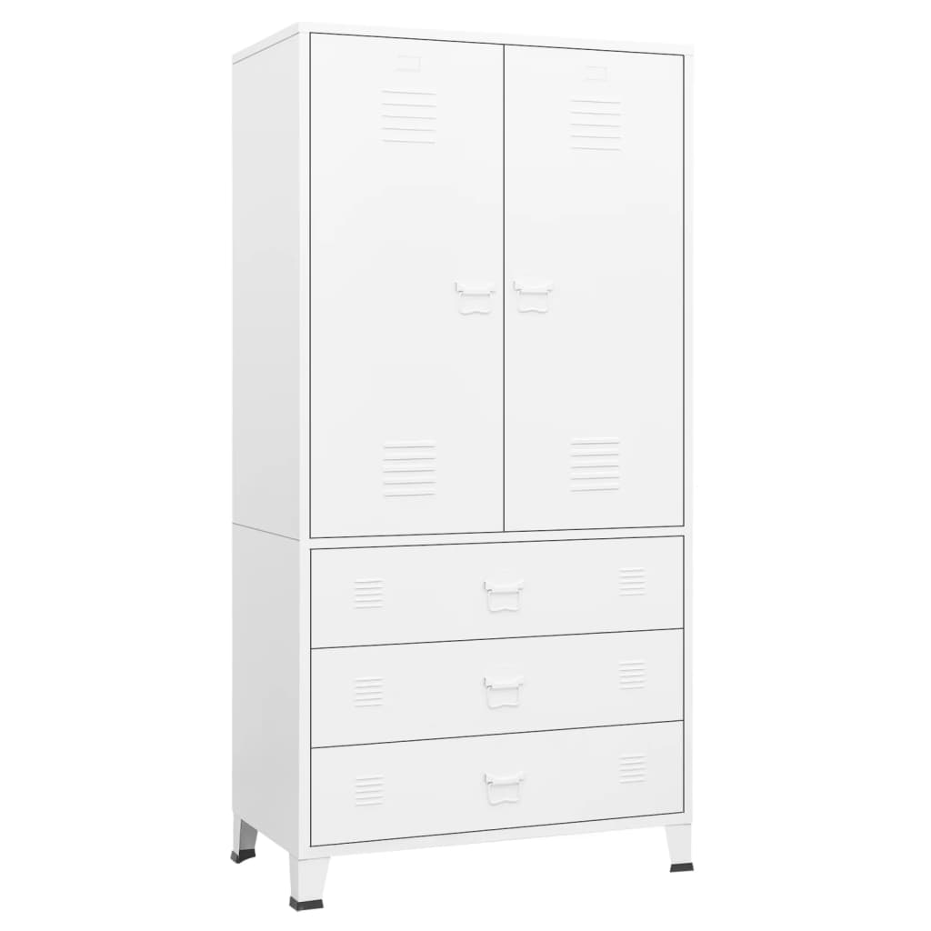 Garde-robe Blanc 90x50x180 cm Métal Armoires vidaXL
