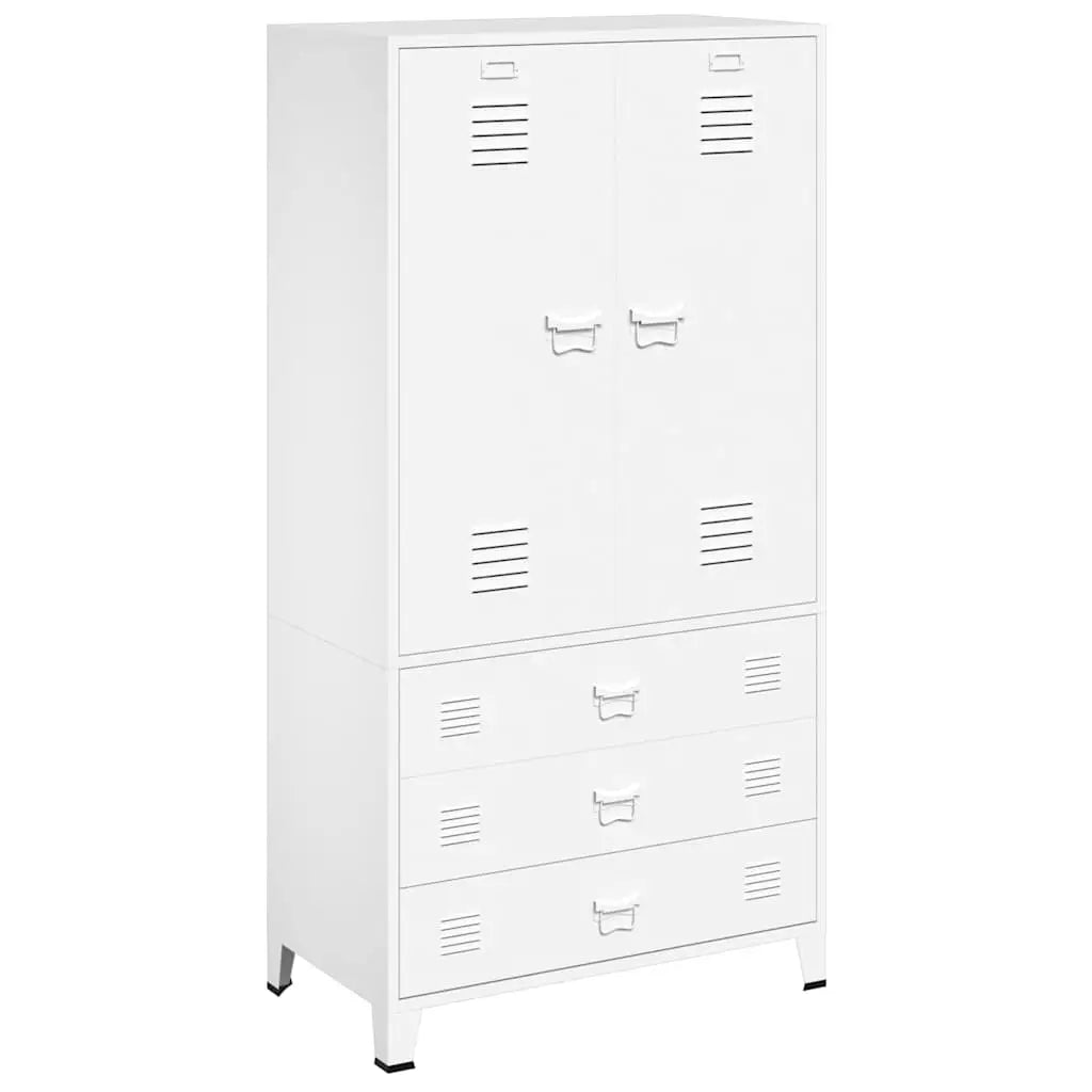 Garde-robe Blanc 90x50x180 cm Métal - XIOS
